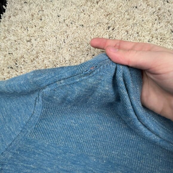 Vtg GRAYERS Clothiers Sweater Mens Medium Blue Linen Wool Blend Pullover L/S - Picture 10 of 10